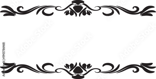 Set of 2 vintage floral borders vector