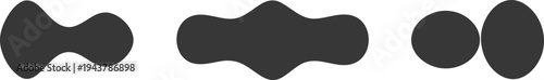 Set of 3 black abstract shapes vector
