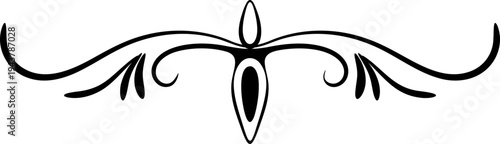 Black vector ornamental border design element