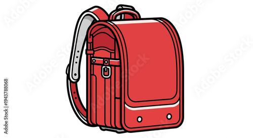 Red Japanese Randoseru Backpack for School Children