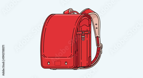 Red Japanese Randoseru Backpack for School Children
