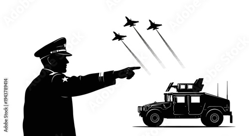 Military Commander Directs Air Support for Ground Vehicle