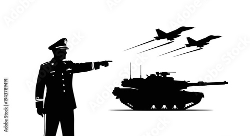 Military Commander Directs Tank and Fighter Jets in Strategic Operation