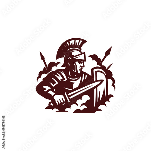 Roman Soldier in War Logo
