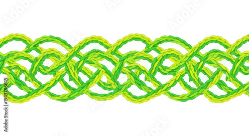 Green Celtic Knot Border - Knitted Yarn Pattern