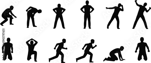  Human silhouettes in different poses.