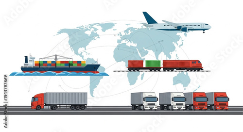 Global Logistics Transportation Modes.