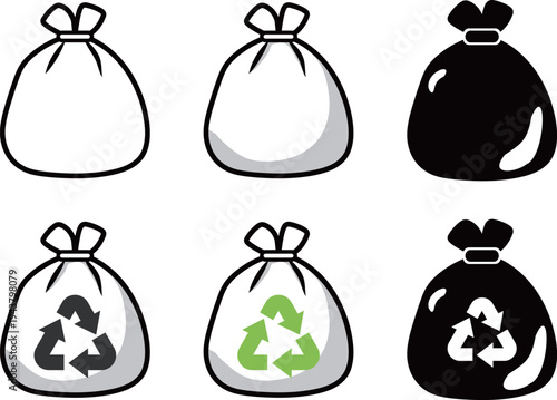 ゴミ袋　アイコン　セット