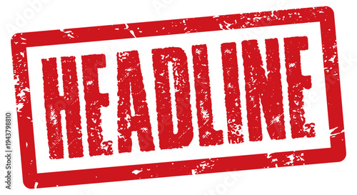 Headline red grunge rubber stamp. PNG