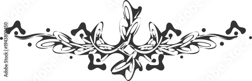 Vector ornamental floral border design element