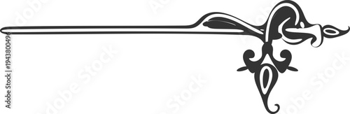 Vector decorative line with floral element