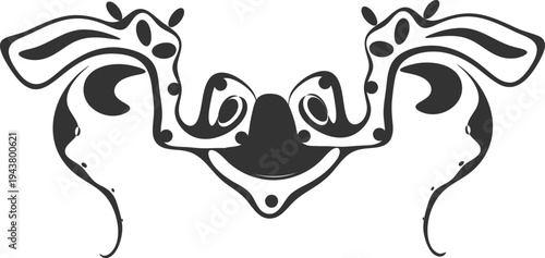 Vector cow head decorative design element