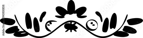 Black floral border vector illustration