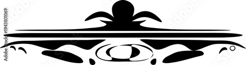 Vector decorative border element with octopus