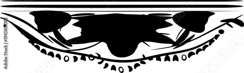 Black vector border design with floral pattern