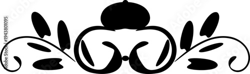 Black floral border vector design element