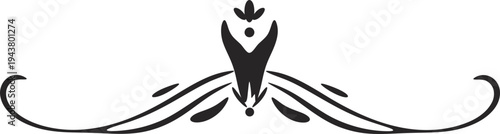 Black ornate floral design vector