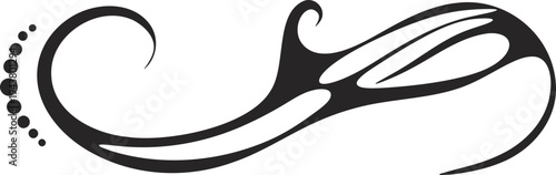 Black swirly abstract vector design element