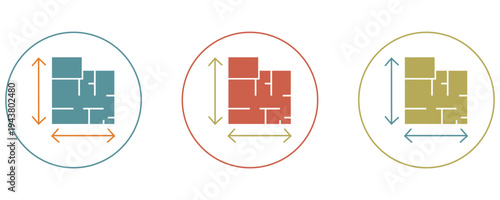 House plane icons, house building plan icons in trendy flat style illustration isolated on white background.