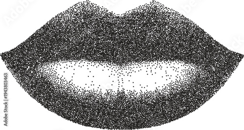 Mouth vintage y2k stipple art, lips halftone stipple brutalist retro vector png with transparent background, grin 2000s aesthetic photocopy effect tattoo