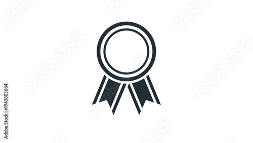 Classic ribbon award or rosette, symbolizing significant achievement, outstanding success, quality recognition, and overall excellence.