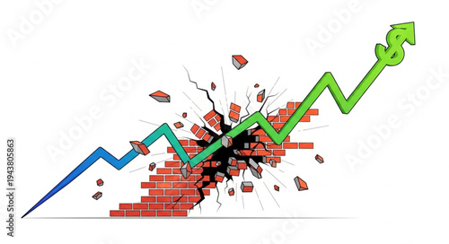 Green Arrow Upward Trend Graph.