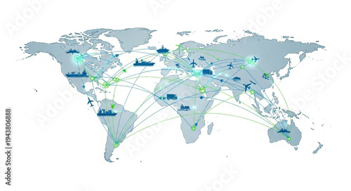 Global Map with Connected Lines.