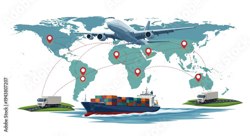 Global Shipping Logistics Cargo Transport.