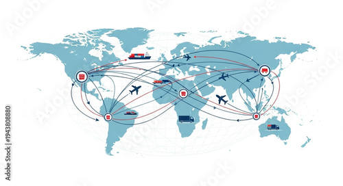 Global Travel Routes Map.