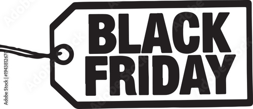 Black friday sale tag promoting discounts and shopping deals