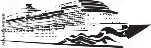 Large cruise ship sailing on calm seas with a modern design and multiple decks