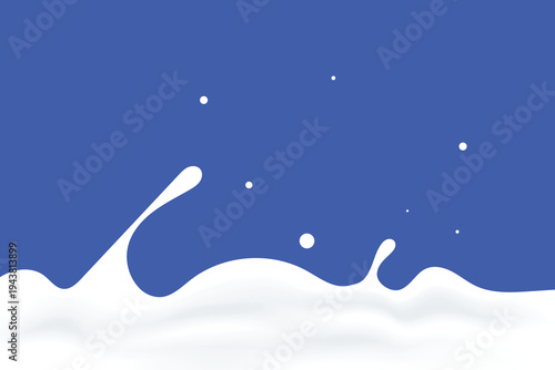 Milk splashes upwards, forming small waves. Milk or yogurt background design element