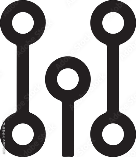 Three black plastic keyrings with circular ends and holes in the middle.