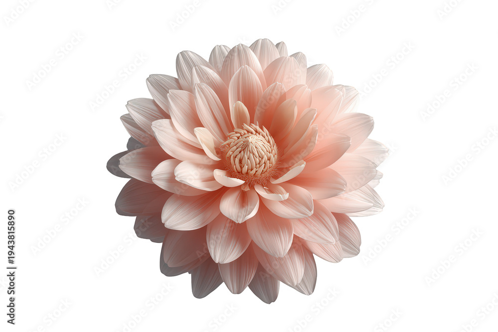 Fototapeta premium Pink dahlia flower in full bloom showing delicate petals, a symbol of beauty, nature, and growth with a transparent background