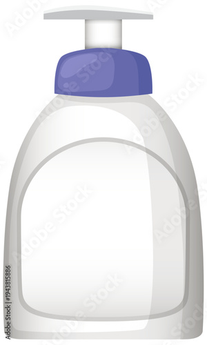 Clear Plastic Pump Bottle with Purple Dispenser Cap
