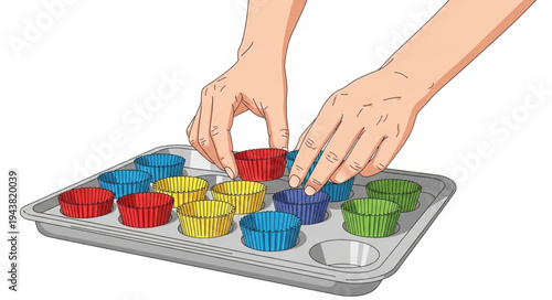 Hands placing colored puzzle pieces.