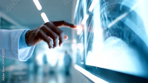 Doctor Analyzing X-ray in Modern Medical Facility