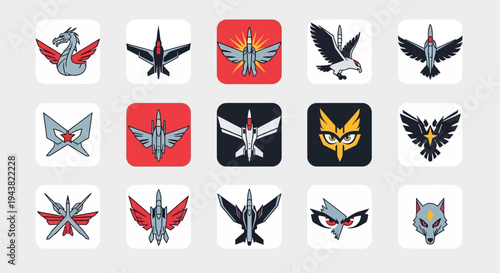 Detailed view of various animal icons displayed on a screen