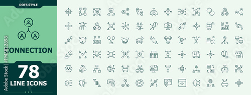 Connection icon set. Connect icon set. Sign and Symbol. Pictograms of datum, technology, global, cyberspace, cyber, tech and more. Editable vector illustration.