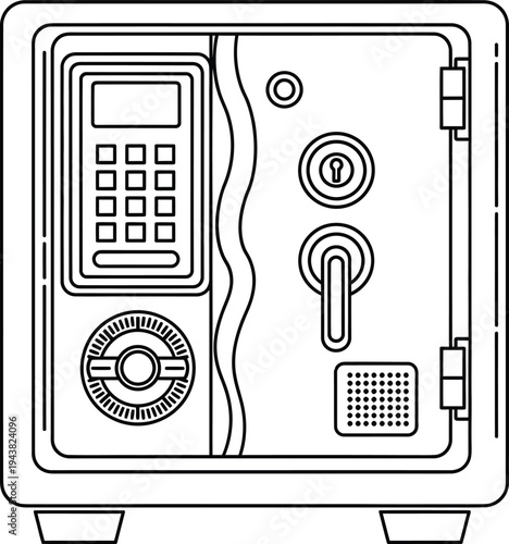 Security Safe With Keypad Lock Illustration
