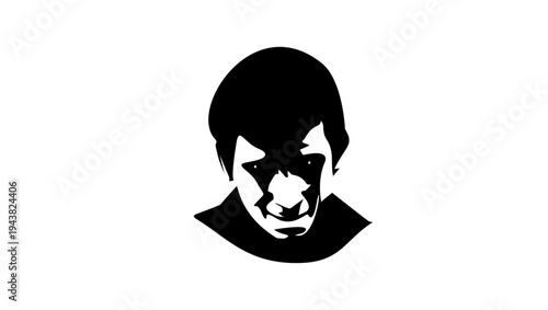 dangerous person, black isolated silhouette