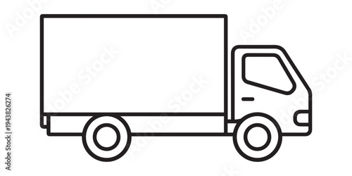 delivery truck outline isolated on white