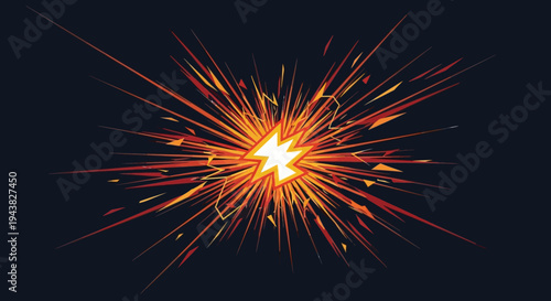 Vibrant orange and red fireworks explode against a dark night sky.