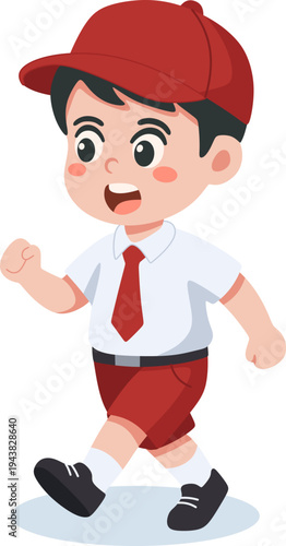 School Boy Walking Illustration 
