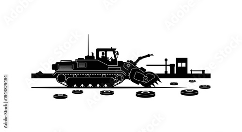 Tire Shredder Machine Working on Tire Recycling Plant