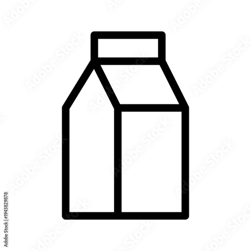 Fresh Milk Carton Icon for Dairy Packaging, Grocery Products and Beverage Containers