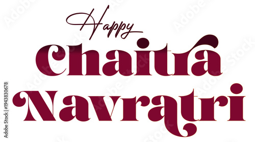 Happy Chaitra Navratri Text PNG Transparent Background – Hindu Festival Typography