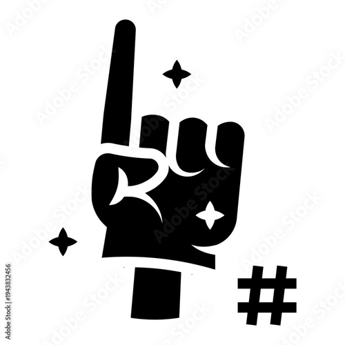 foam hand sports fans glyph icon