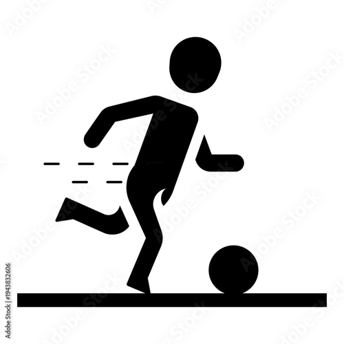 soccer or football player speed dribbling ball glyph icon