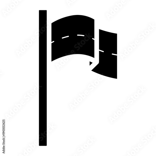 soccer or football waving corner flag glyph icon